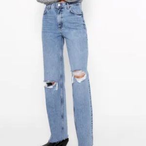 Zara full length ripped jeans